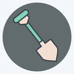 Icon Shovel. related to Mining symbol. color mate style. simple design editable. simple illustration