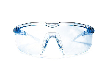 details of safety glasses, emphasizing their design and protective features.