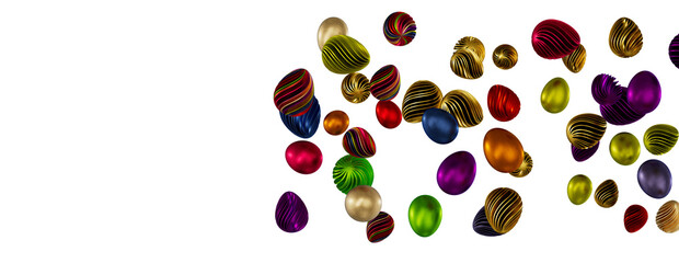 Easter colorful eggs isolated