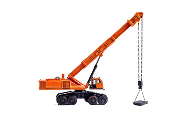 a miniature crane lifting and removing small architectural elements such as columns or beams.