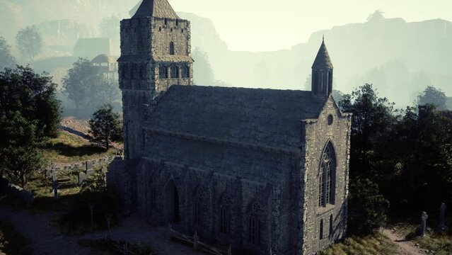 View of an old church in the countryside