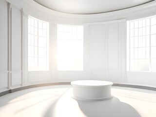 Fototapeta na wymiar white bright interior with a large window.