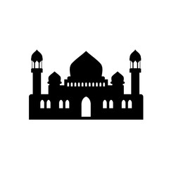 flat mosque silhouette vector illustration. Islamic mosque buildings in silhouette for background element design. Muslim Mosque Silhouette. Ramadan ramadhan kareem. eid mubarak.