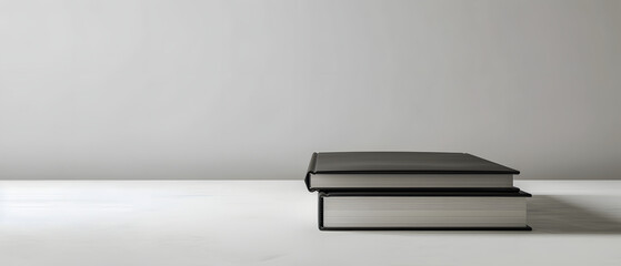 Blank Black Book Isolated on a White Background