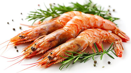 shrimp on white background
