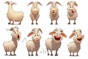 7-Vector AI Goat-Sheep Character Set