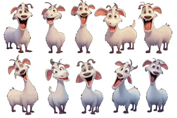 8-Vector AI Goat-Sheep Character Set