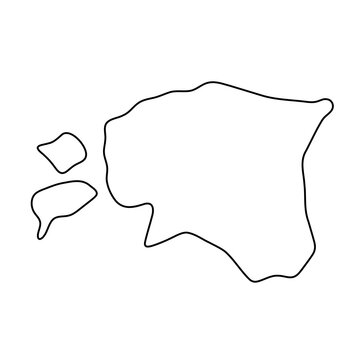 recommend clip art: Estonia country simplified map. Thin black outline contour. Simple vector icon
