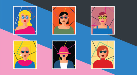 Trendy Fashion Portraits Avatar Collection