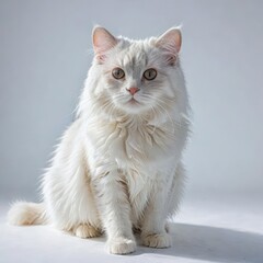 cat on a white
