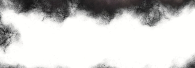 Magic Black Smoke Frame On Transparent Backgrounds. Abstract Black Cloud With Space, Nebula, Pollution, Dust.  PNG Image, Digital Art, RGB Display P3, Procreate Pocket