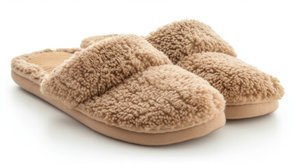 slippers on white background