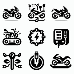 simple and elegant electric motorbike icon design