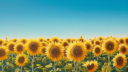 beauty of a field of sunflowers in full bloom - obrazy, fototapety, plakaty