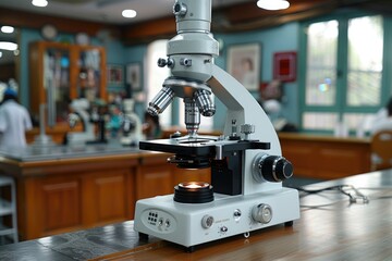 experiments and practical work with a microscope in the laboratory professional photography