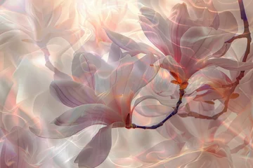 Rolgordijnen beautiful, wonderful spring background with blooming magnolia branches. wallpaper. banner. © MK studio