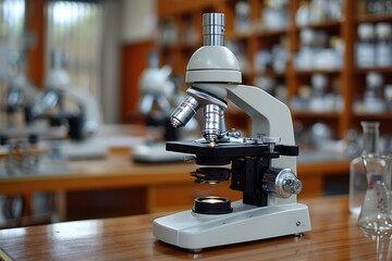 experiments and practical work with a microscope in the laboratory professional photography