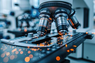 experiments and practical work with a microscope in the laboratory professional photography