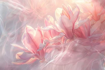 Foto op Aluminium beautiful, wonderful spring background with blooming magnolia branches. wallpaper. banner. © MK studio