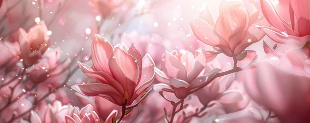 Gardinen beautiful, wonderful spring background with blooming magnolia branches. wallpaper. banner. © MK studio