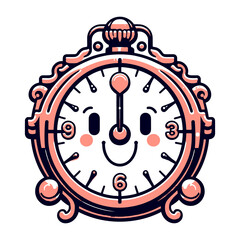 Outline  cartoon characters Alarm clock colorful unique style Vector illustration generated by Ai