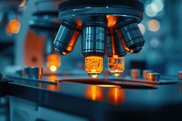 experiments and practical work with a microscope in the laboratory professional photography