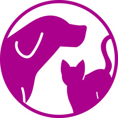 Obraz premium 고양이 강아지 실루엣