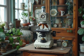 experiments and practical work with a microscope in the laboratory professional photography