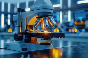 experiments and practical work with a microscope in the laboratory professional photography