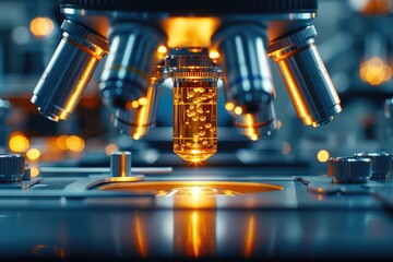 experiments and practical work with a microscope in the laboratory professional photography