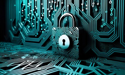 cyber security, abstract background, technology background with a padlock, internet security and...