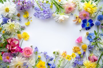 Naklejka na ściany i meble KS A frame of a variety of flower arrangements for your.