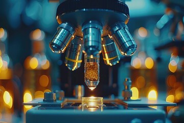 experiments and practical work with a microscope in the laboratory professional photography