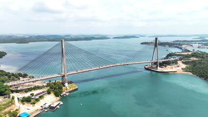 Fototapeta premium Drone view of Barelang Bridge