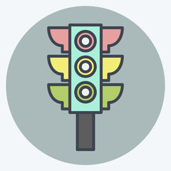 Icon Road Traffic. related to Car ,Automotive symbol. color mate style. simple design editable. simple illustration