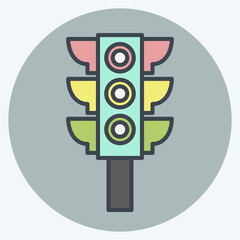 Icon Road Traffic. related to Car ,Automotive symbol. color mate style. simple design editable. simple illustration