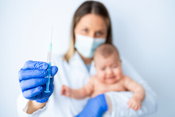 Baby vaccination and immunization healthcare.