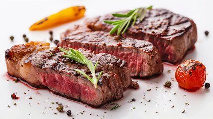 steak on white background