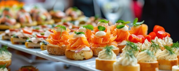 Canapes on the festive banquet