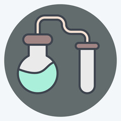 Icon Chemical Experiments. related to Biochemistry symbol. color mate style. simple design editable. simple illustration