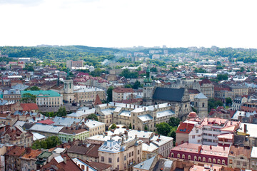 Fototapeta na wymiar Ukraine Lviv. Buildings, landmarks, churches, cathedrals, monuments