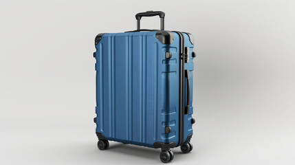 suitcase with wheels on white background