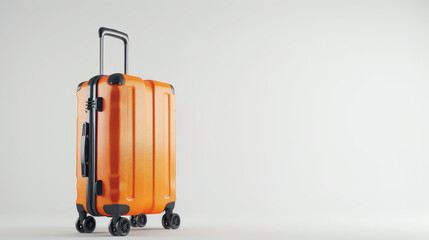 suitcase with wheels on white background