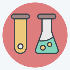 Icon Test Tube. related to Biochemistry symbol. color mate style. simple design editable. simple illustration