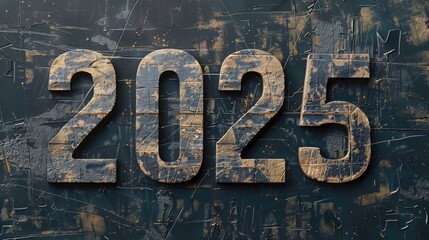 2025 year text modern lettering, trendy design  
