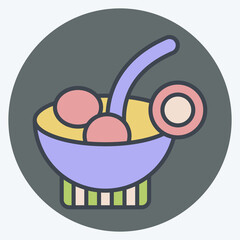 Icon Cocktail Soup. related to Breakfast symbol. color mate style. simple design editable. simple illustration