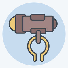 Icon Flashlight related to Bicycle symbol. color mate style. simple design editable. simple illustration