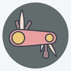 Icon Multitool related to Bicycle symbol. color mate style. simple design editable. simple illustration