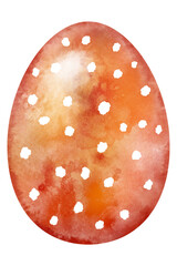 colorful watercolor easter egg with white ornament on white background