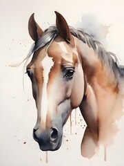 Obraz premium lámina watercolor horse portrait